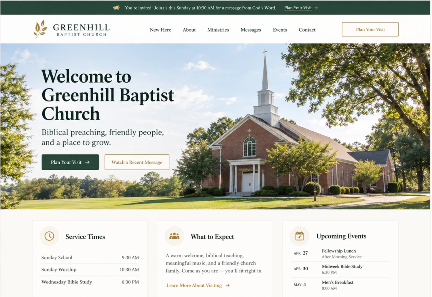 Greenhill Baptist Church Layout visual example